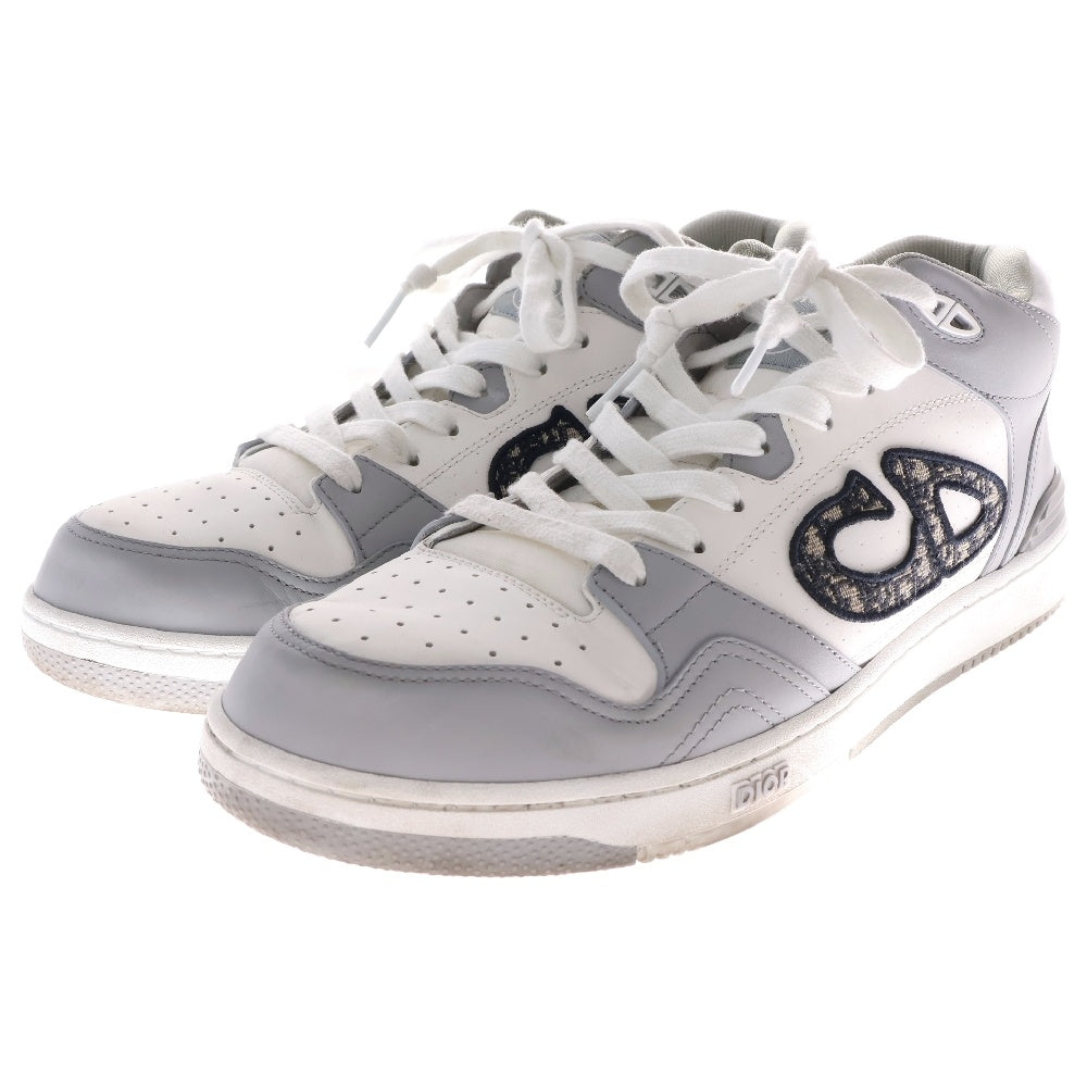 DIOR(ディオール) B57 MID TOP CALF DO JACQUARD ミッドトップ カーフレザー ジャガード スニーカーシューズ グレー/ホワイト 3SH141ZXU86043