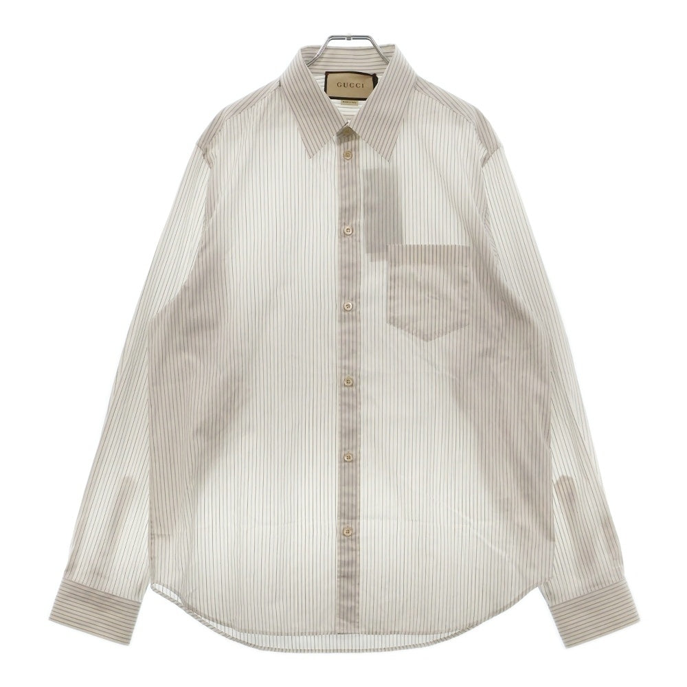 GUCCI(グッチ) ロングスリーブ ストライプ 長袖シャツ ホワイト 703396 ZAJ3G