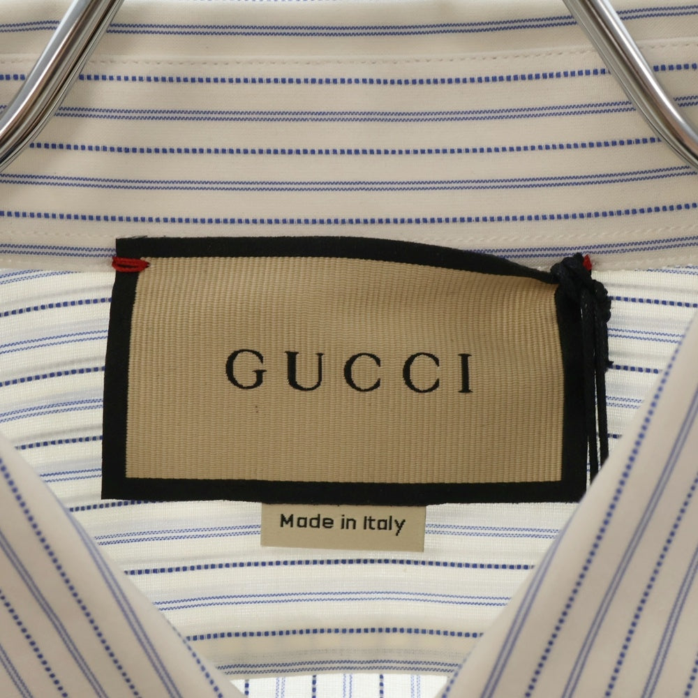 GUCCI(グッチ) ロングスリーブ ストライプ 長袖シャツ ホワイト 703396 ZAJ3G