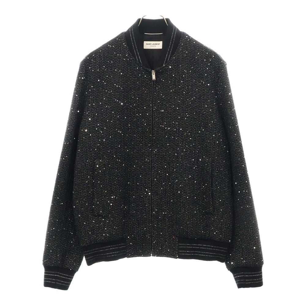 SAINT LAURENT PARIS(サンローランパリ) 20SS Bomber Jacket スパンコール ジップアップ ボンバー ジャケット ブルゾン ブラック 603482 Y1A02