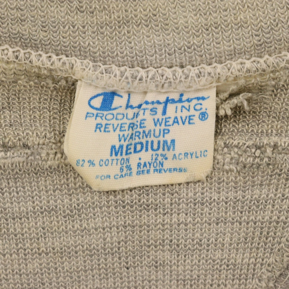 CHAMPION(チャンピオン) 70s VINTAGE REVERS WEAVE USMA ヴィンテージ 単色 青タグ後期 リバースウィーブ 染込みプリント Vガゼット スウェット トレーナー グレー