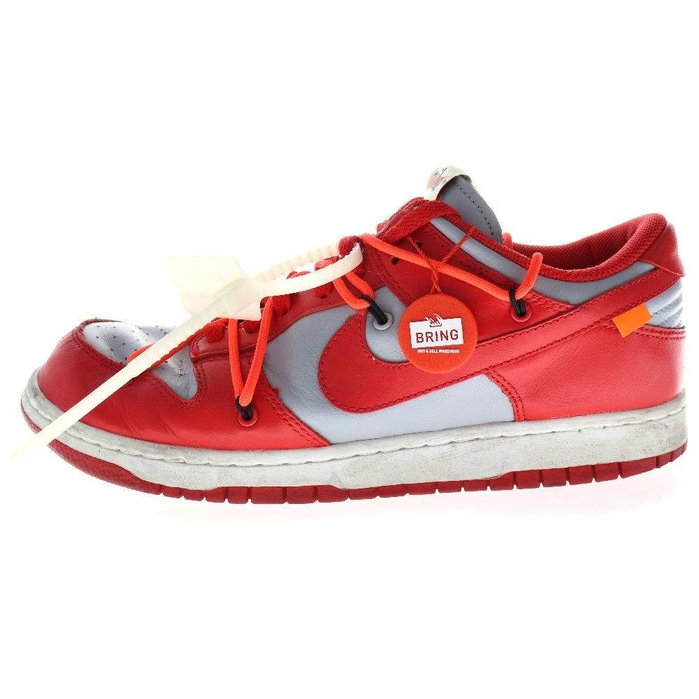 NIKE(ナイキ) ×OFF-WHITE DUNK LOW オフホワイト ダンク ローカットスニーカー レッド/グレー US10/28cm CT0856-600