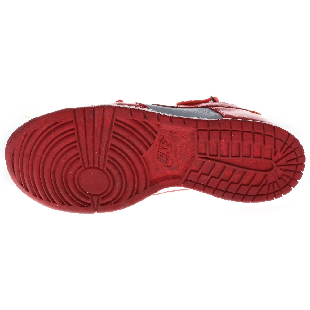 NIKE(ナイキ) ×OFF-WHITE DUNK LOW オフホワイト ダンク ローカットスニーカー レッド/グレー US10/28cm CT0856-600