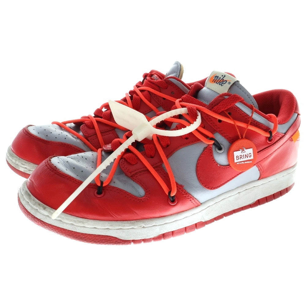 NIKE(ナイキ) ×OFF-WHITE DUNK LOW オフホワイト ダンク ローカットスニーカー レッド/グレー US10/28cm CT0856-600