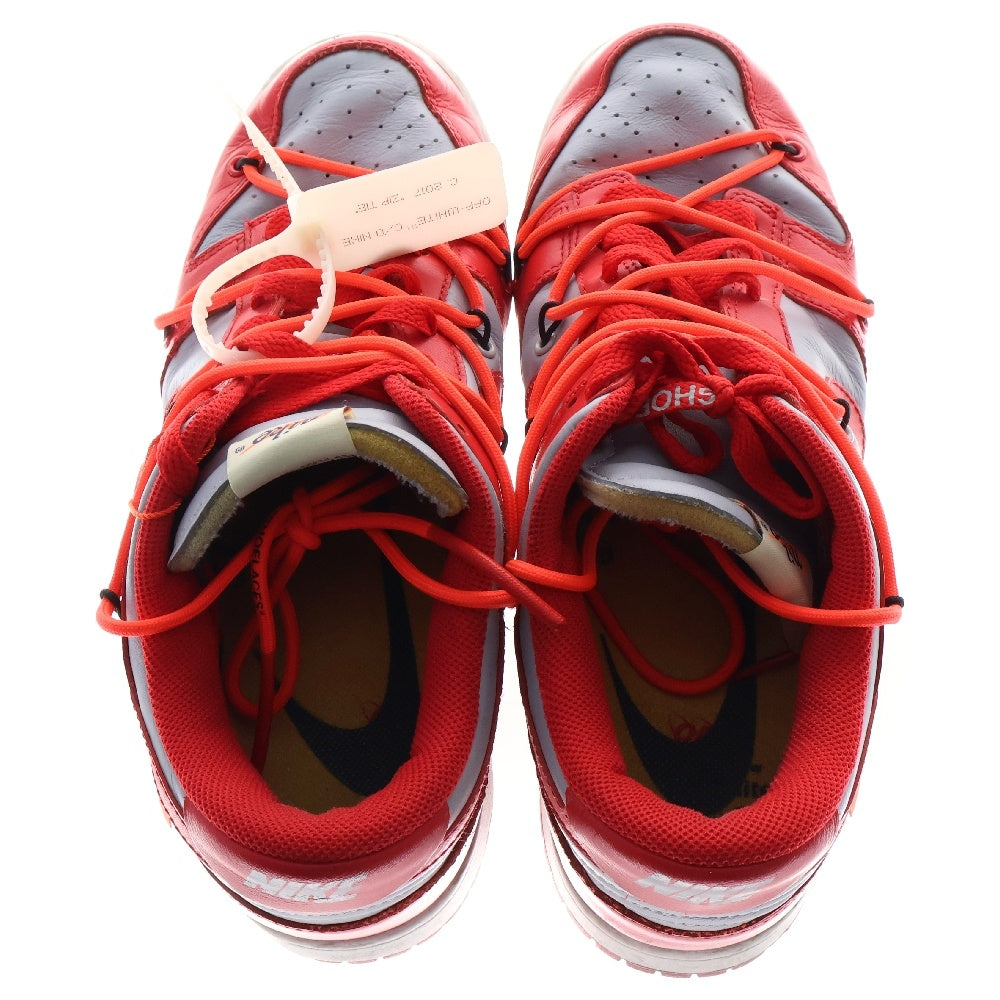 NIKE(ナイキ) ×OFF-WHITE DUNK LOW オフホワイト ダンク ローカットスニーカー レッド/グレー US10/28cm CT0856-600