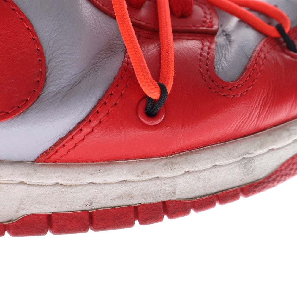 NIKE(ナイキ) ×OFF-WHITE DUNK LOW オフホワイト ダンク ローカットスニーカー レッド/グレー US10/28cm CT0856-600