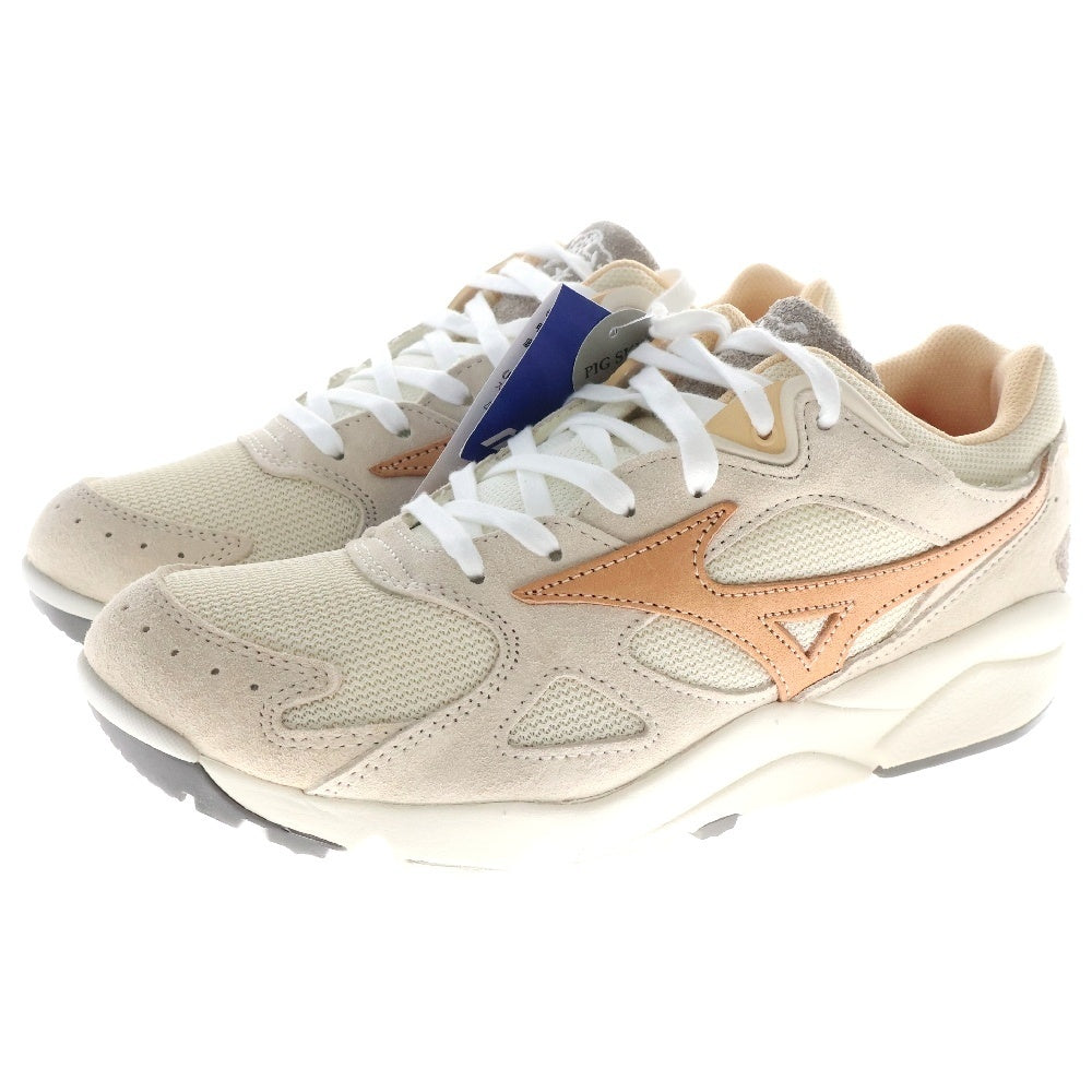 MIZUNO(ミズノ) ×IL BISONTE SKY MEDAL イルビゾンテ スカイメダル スウェード メッシュ ローカットスニーカー ベージュ US8.5/26.5cm D1GG240201