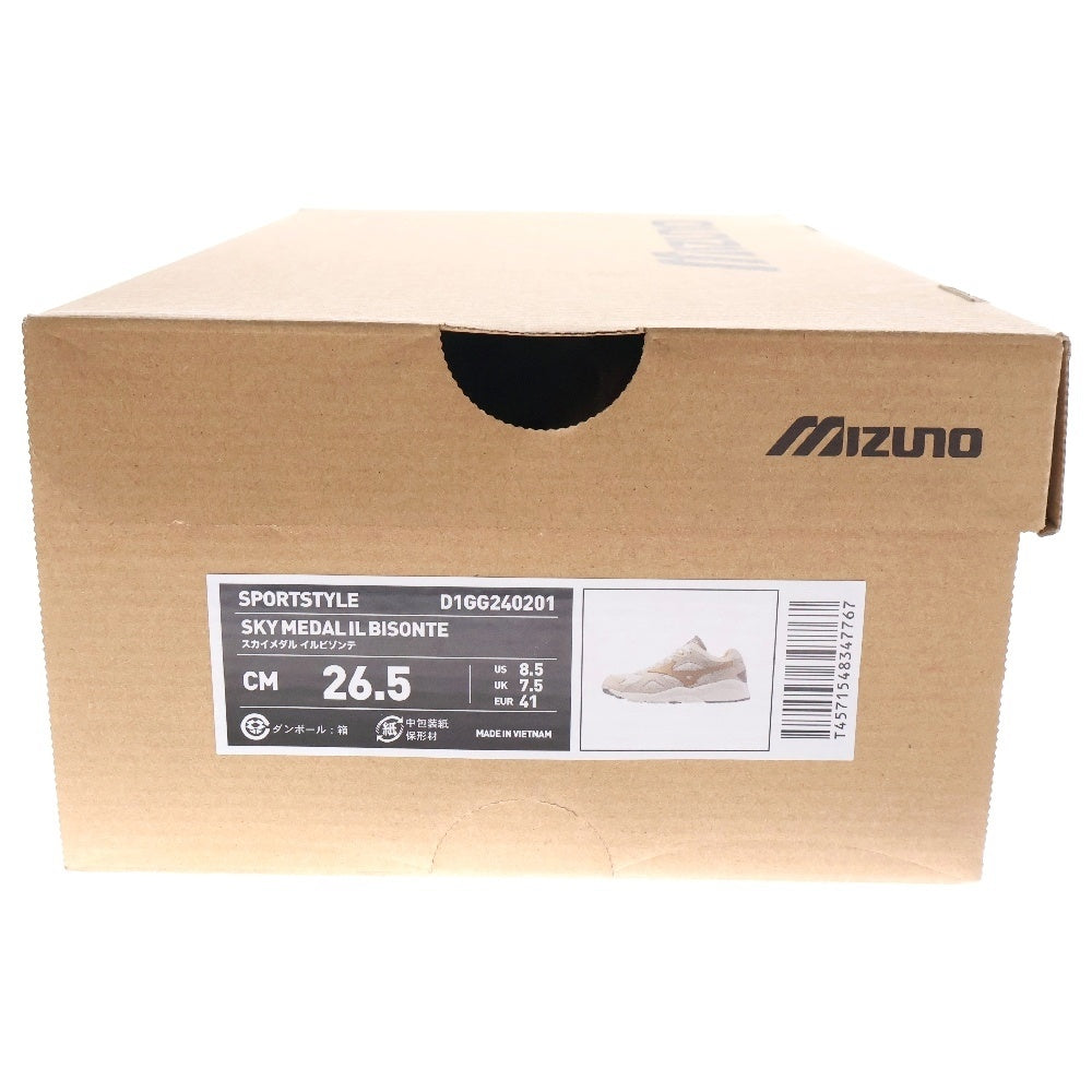 MIZUNO(ミズノ) ×IL BISONTE SKY MEDAL イルビゾンテ スカイメダル スウェード メッシュ ローカットスニーカー ベージュ US8.5/26.5cm D1GG240201
