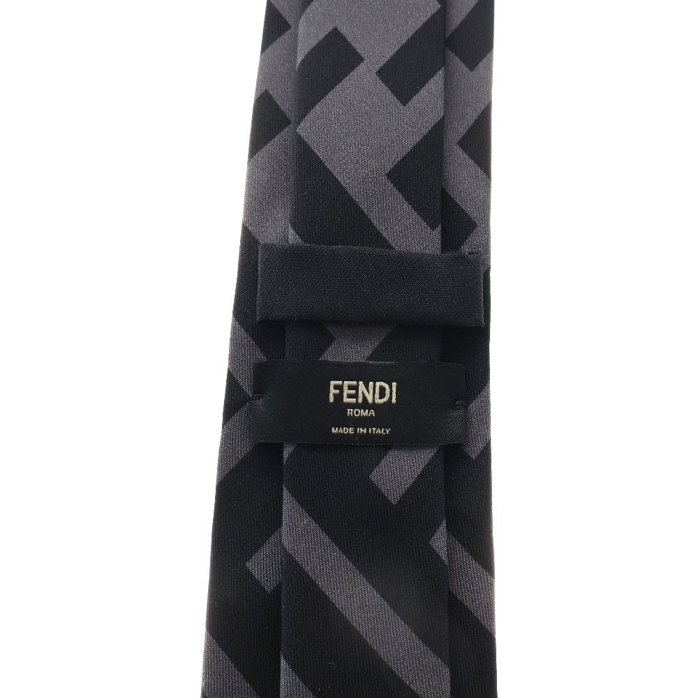 FENDI(フェンディ) ズッカ総柄 シルク ネクタイ ブラック