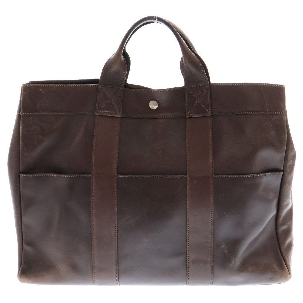 HERMES(エルメス) フールトゥMM エヴァーカーフ ハンド トートバッグ ブラウン □F刻印