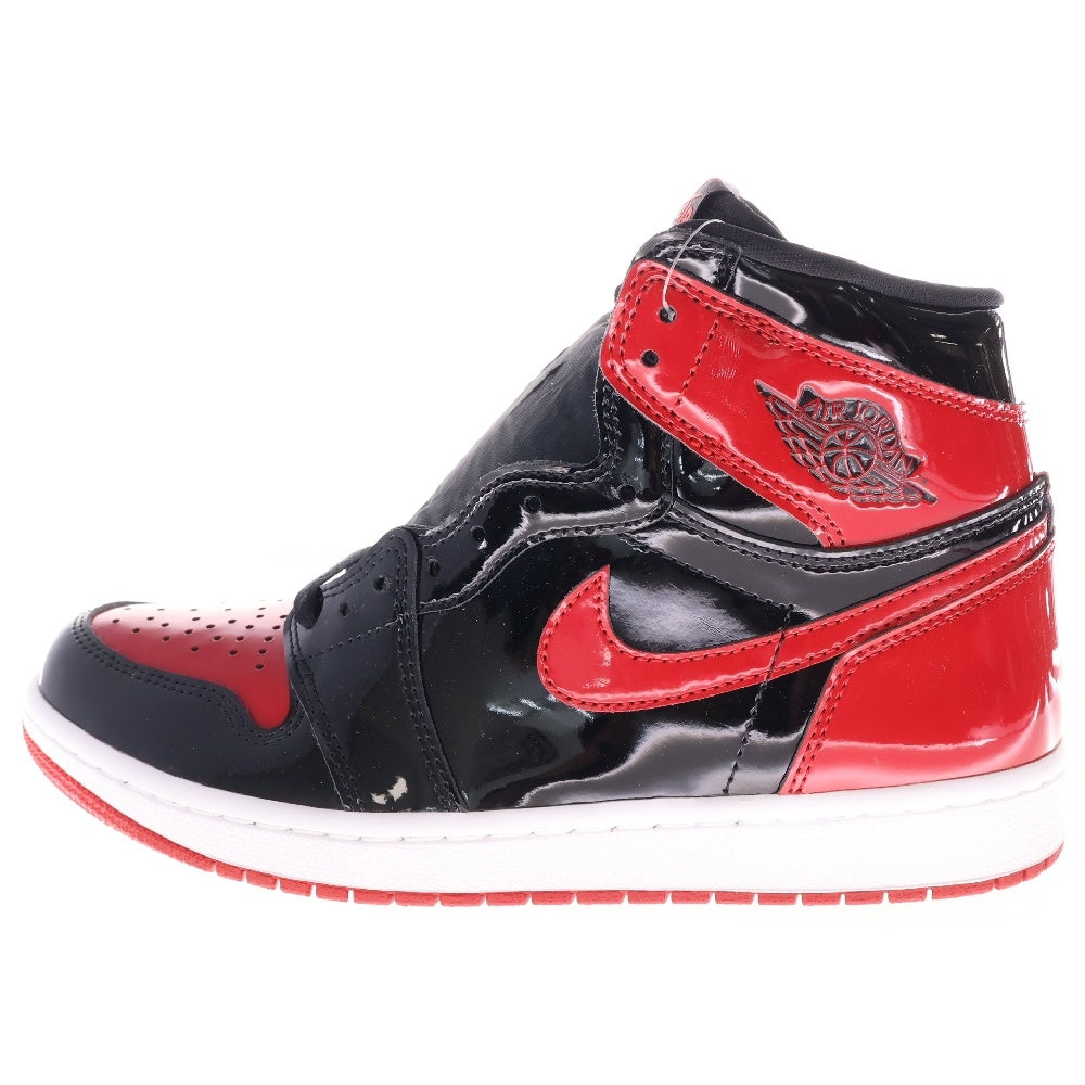 NIKE(ナイキ) AIR JORDAN 1 HIGH OG PATENT BRED エアジョーダン1 OG パテント ブレッド ハイカットスニーカー ブラック/レッド US8.5/26.5cm 555088-063