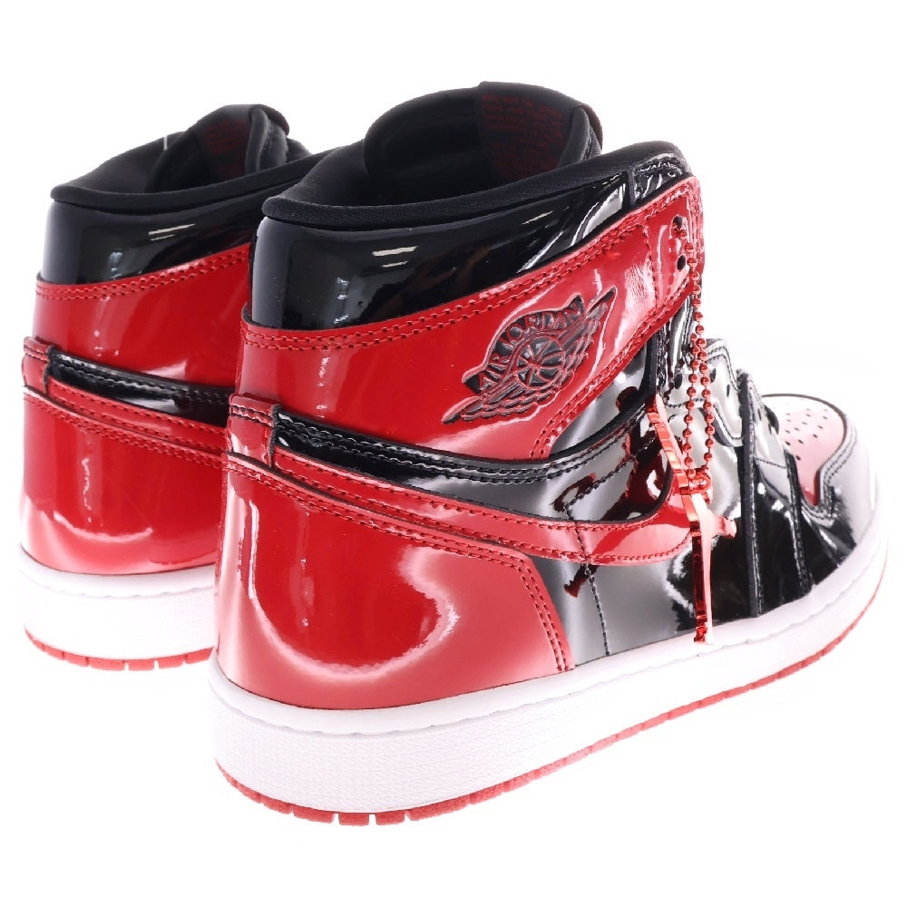 NIKE(ナイキ) AIR JORDAN 1 HIGH OG PATENT BRED エアジョーダン1 OG パテント ブレッド ハイカットスニーカー ブラック/レッド US8.5/26.5cm 555088-063