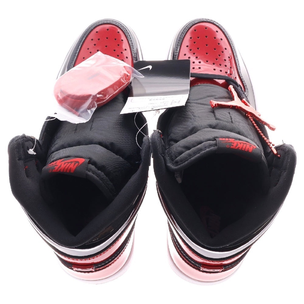 NIKE(ナイキ) AIR JORDAN 1 HIGH OG PATENT BRED エアジョーダン1 OG パテント ブレッド ハイカットスニーカー ブラック/レッド US8.5/26.5cm 555088-063