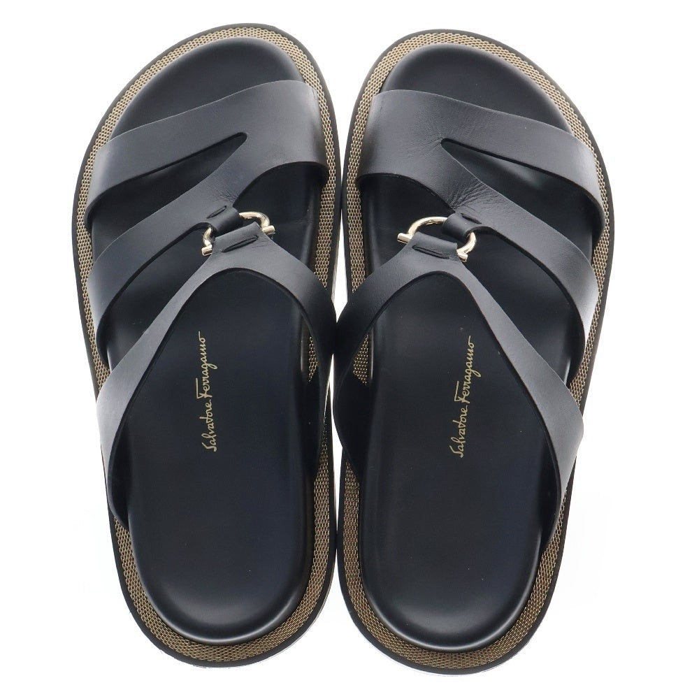 Salvatore Ferragamo(サルヴァトーレ フェラガモ) 23SS MIKELA NERO ミケラ ネロ フラット レザーサンダル ブラック 0759952 レディース