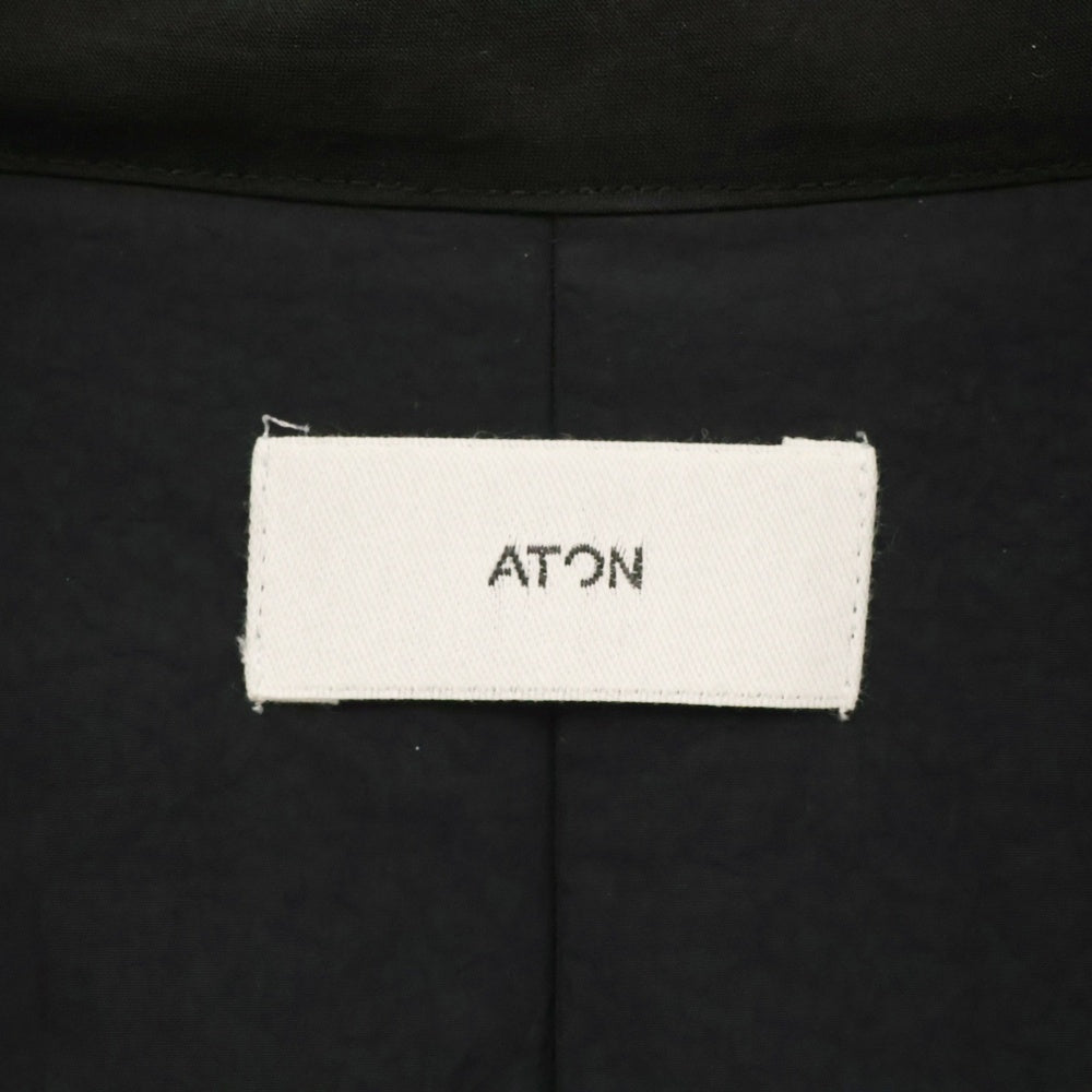 ATON(エイトン) TECHNO COTTON PADDED SHORT MODS COAT ナイロン 中綿 ショート モッズ コート ブラック 7074641