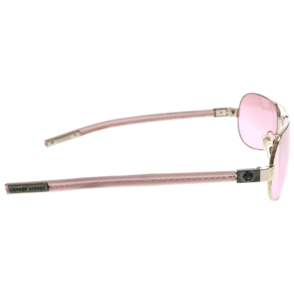 CHROME HEARTS(クロムハーツ) LITTLE RED DRIOT CHプラスレザーテンプルメタルフレームサングラス アイウェア ピンク/シルバー