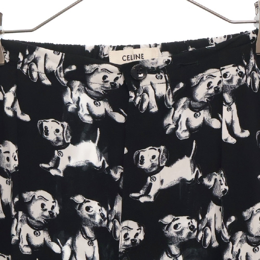 CELINE(セリーヌ) 22SS AMY DORIAN エイミードリアンブレインオンドッグロングパンツ ブラック/ホワイト レディース 2P630307Q