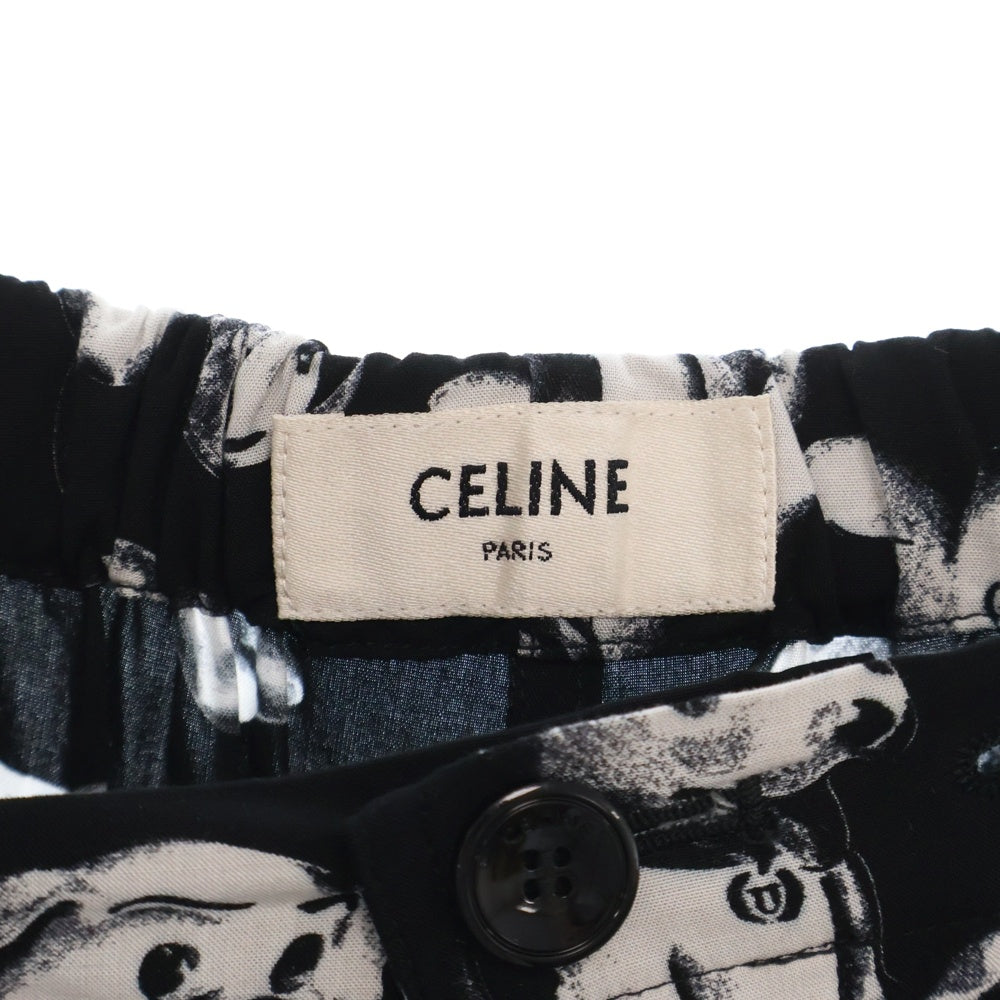 CELINE(セリーヌ) 22SS AMY DORIAN エイミードリアンブレインオンドッグロングパンツ ブラック/ホワイト レディース 2P630307Q