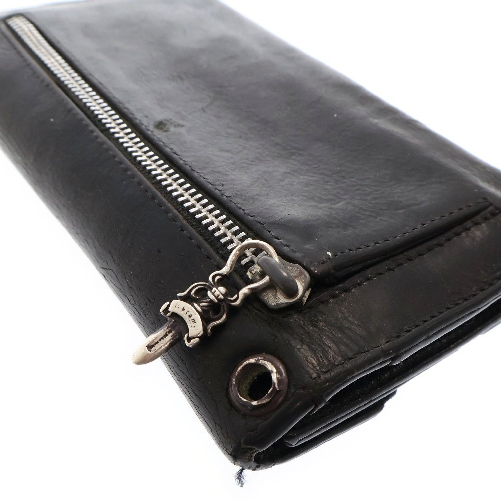 CHROME HEARTS(クロムハーツ) WAVE ウェーブ レザーウォレット 財布 ブラック BCA374