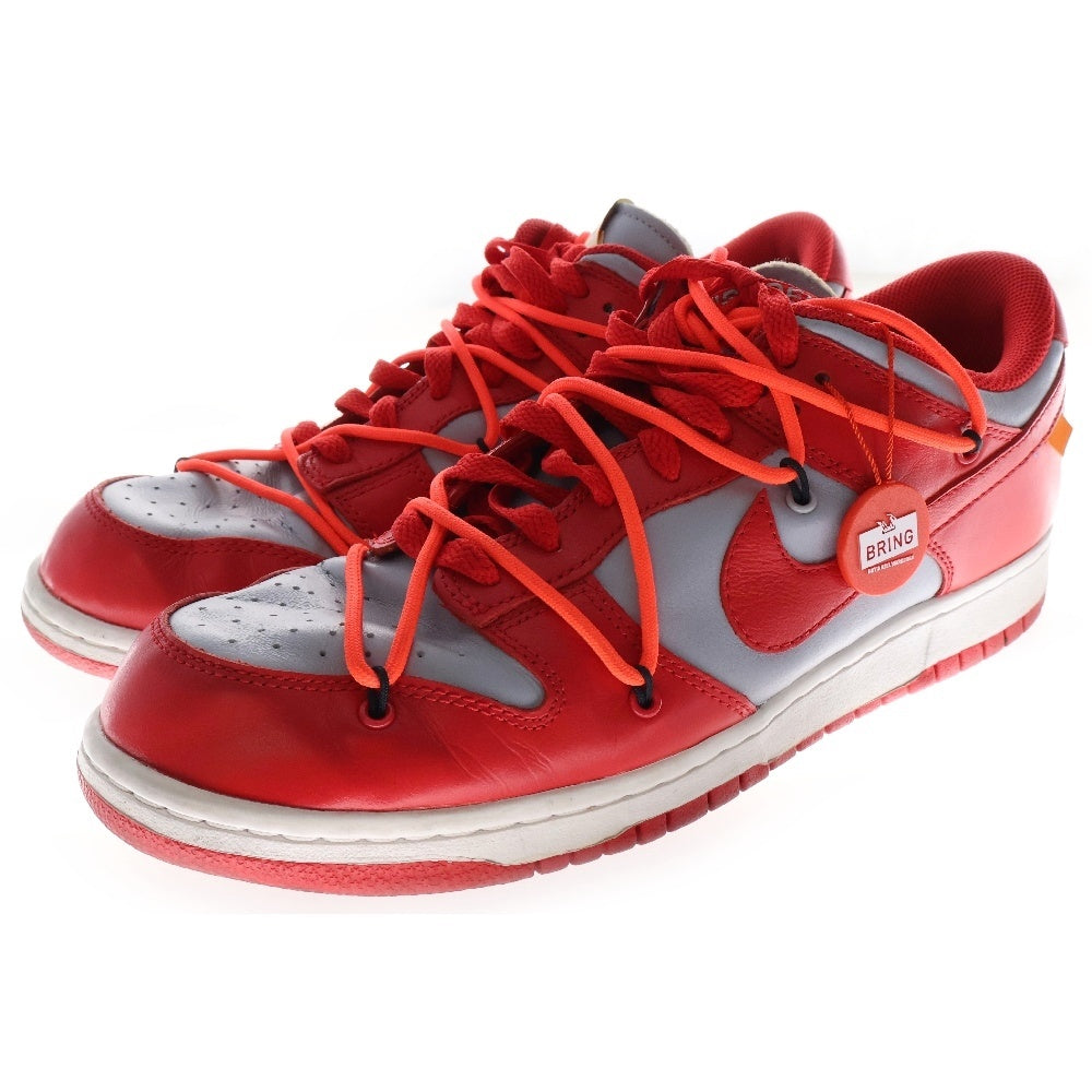 NIKE(ナイキ) ×OFF-WHITE DUNK LOW オフホワイト ダンク ローカットスニーカー レッド/グレー US10/28cm CT0856-600