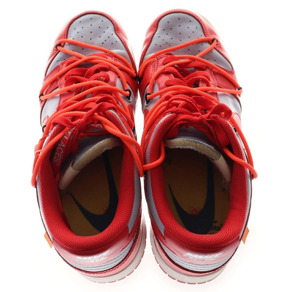NIKE(ナイキ) ×OFF-WHITE DUNK LOW オフホワイト ダンク ローカットスニーカー レッド/グレー US10/28cm CT0856-600
