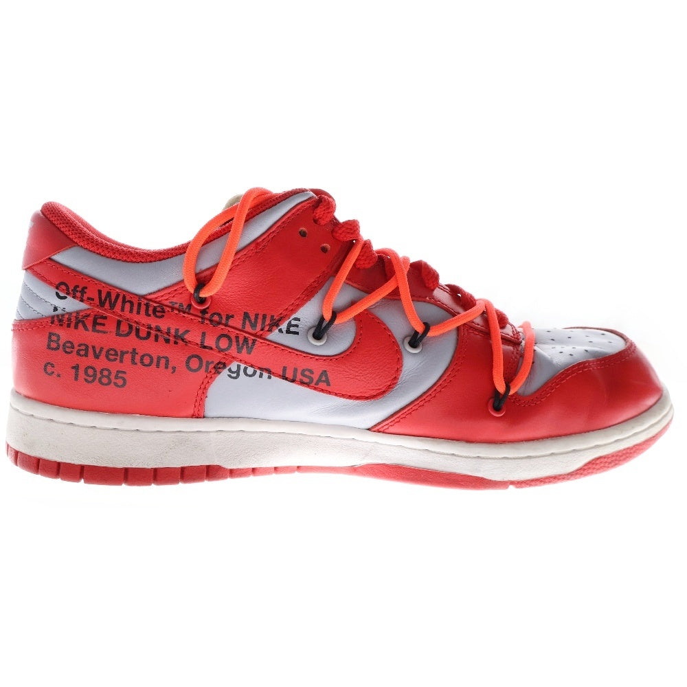 NIKE(ナイキ) ×OFF-WHITE DUNK LOW オフホワイト ダンク ローカットスニーカー レッド/グレー US10/28cm CT0856-600