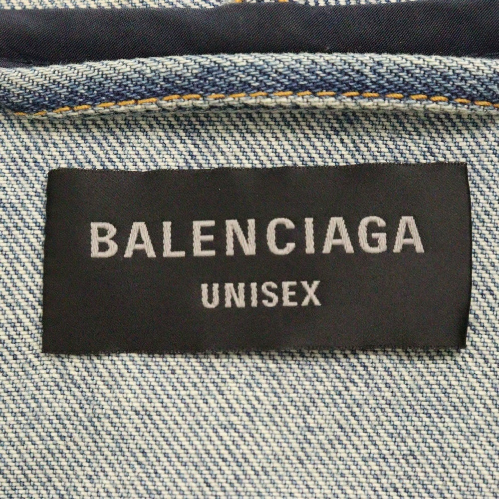 BALENCIAGA(バレンシアガ) 22AW グラフィティオーバーサイズフーテッドデニムジャケット インディゴ 719315 TNW56