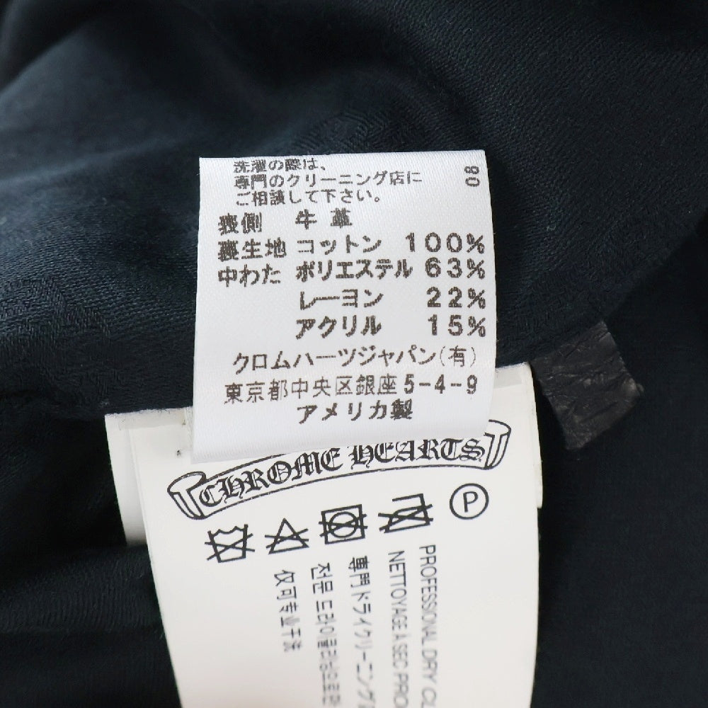 CHROME HEARTS(クロムハーツ) JJ DEAN クロスボールボタン ダガージップ レザー ダブルライダースジャケット ブラック レディース