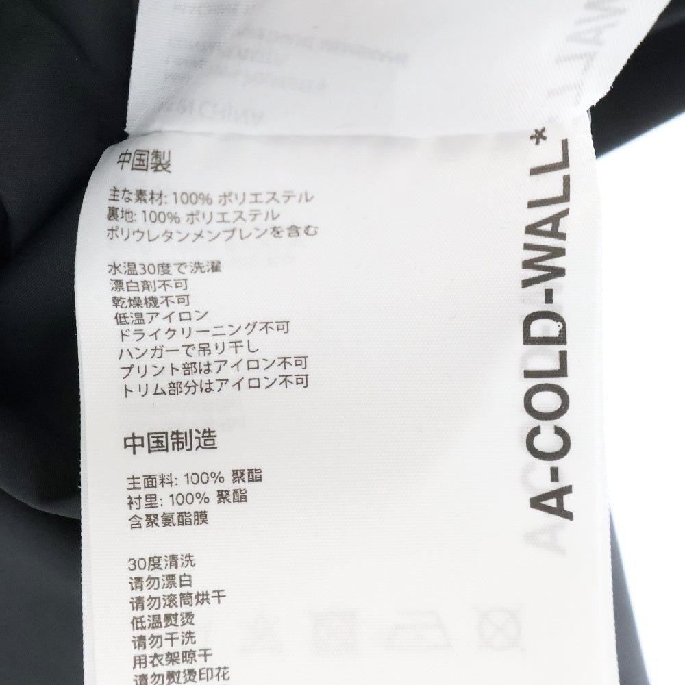 A-COLD-WALL(アコールドウォール) Grisdale Storm Tech Jacket ストーム テック ロゴプリント ジップアップ ジャケット ブラック