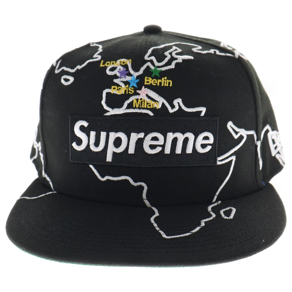 SUPREME(シュプリーム) 23AW ×NEW ERA Worldwide Box Logo Cap ニューエラ ワールドワイド ボックスロゴ ベースボールキャップ 帽子 ブラック