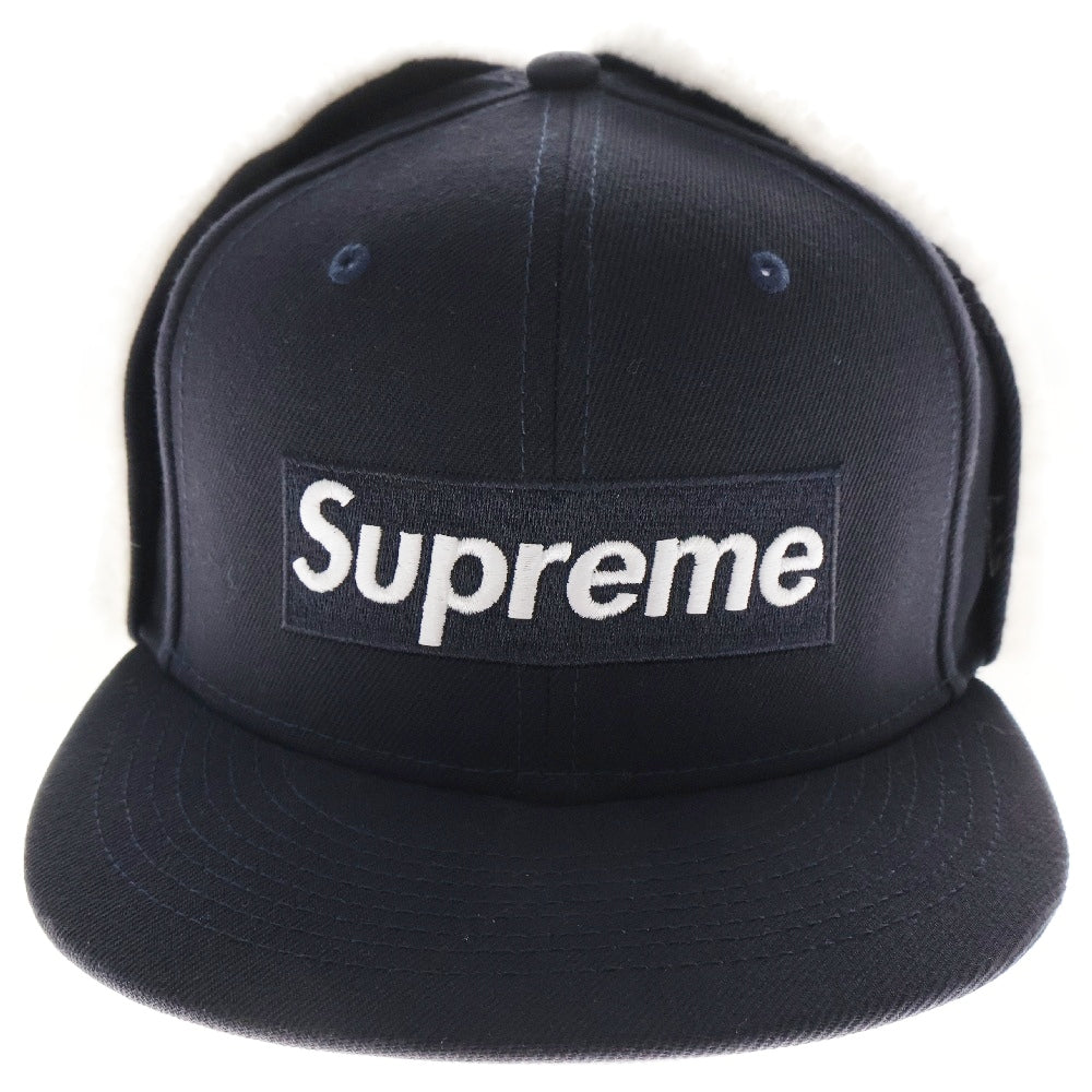 SUPREME(シュプリーム) 21AW ×NEW ERA Earflap Box Logo ニューエラ イヤーフラップ ボックスロゴ キャップ 帽子 ネイビー