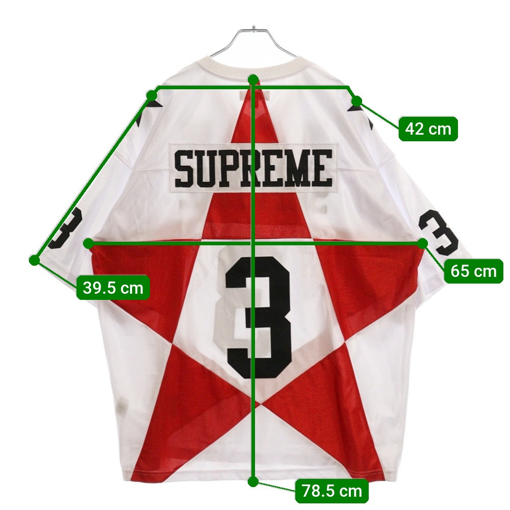 SUPREME(シュプリーム) 24AW Star Football Jersey スターフットボール ジャージ 半袖Tシャツ ホワイト/レッド