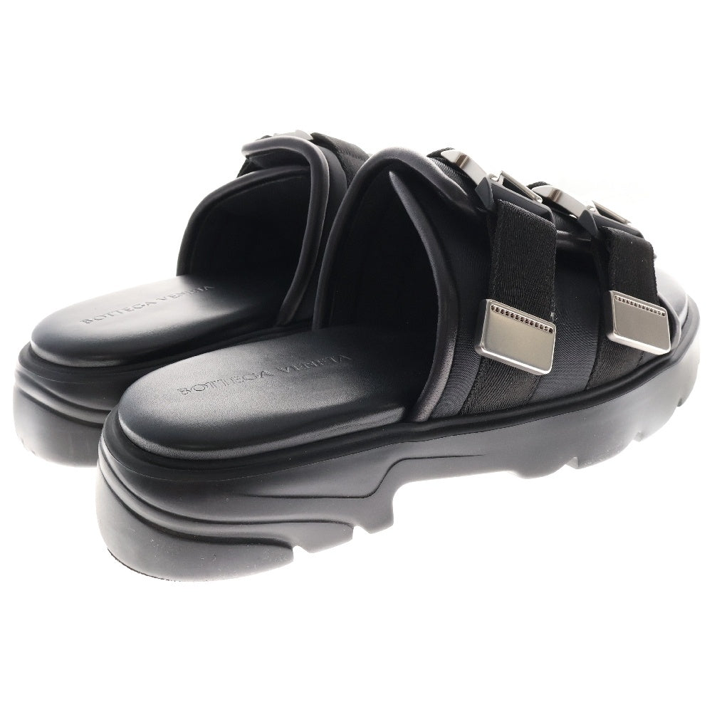 BOTTEGA VENETA(ボッテガヴェネタ) Flash フラッシュ ダブルベルト レザー サンダル ミュール ブラック 690034