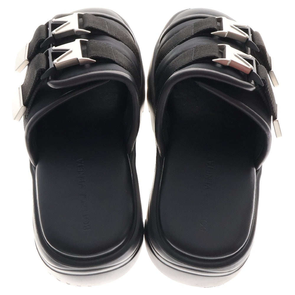 BOTTEGA VENETA(ボッテガヴェネタ) Flash フラッシュ ダブルベルト レザー サンダル ミュール ブラック 690034