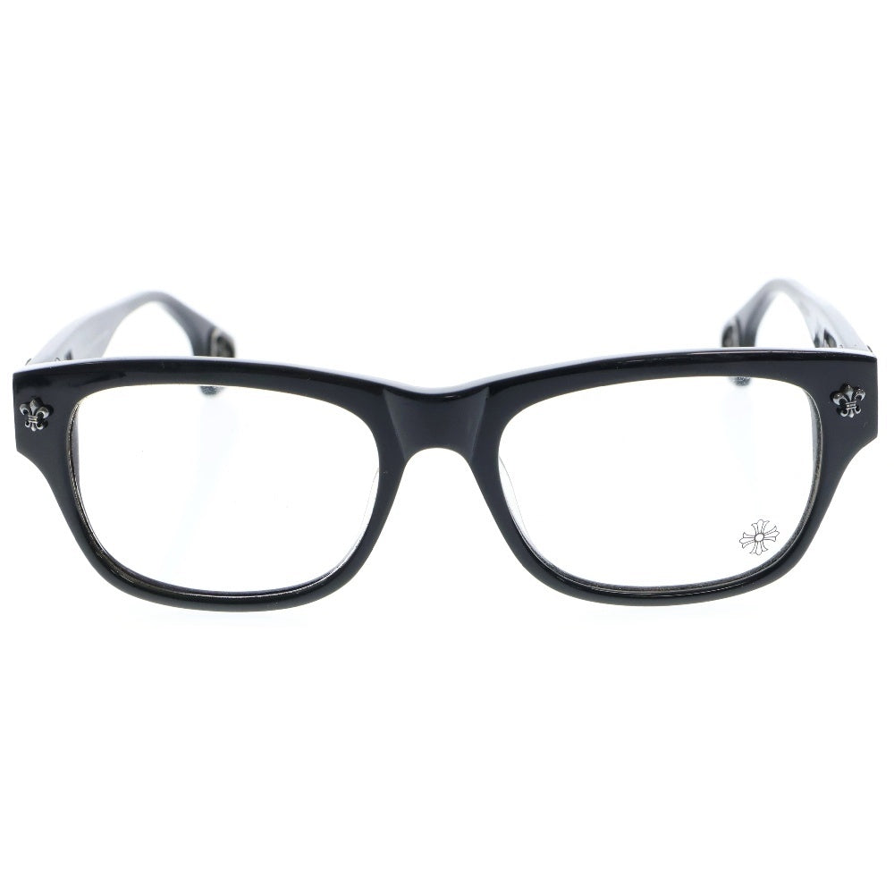 CHROME HEARTS(クロムハーツ) FILLED フィールド サイド フレアデザイン ウェリントン メガネ サングラス アイウェア ブラック/シルバー※度有り