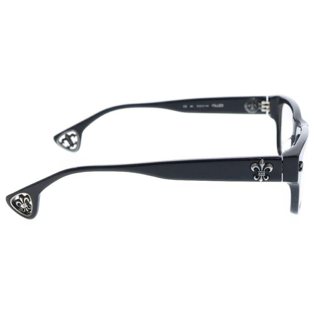 CHROME HEARTS(クロムハーツ) FILLED フィールド サイド フレアデザイン ウェリントン メガネ サングラス アイウェア ブラック/シルバー※度有り