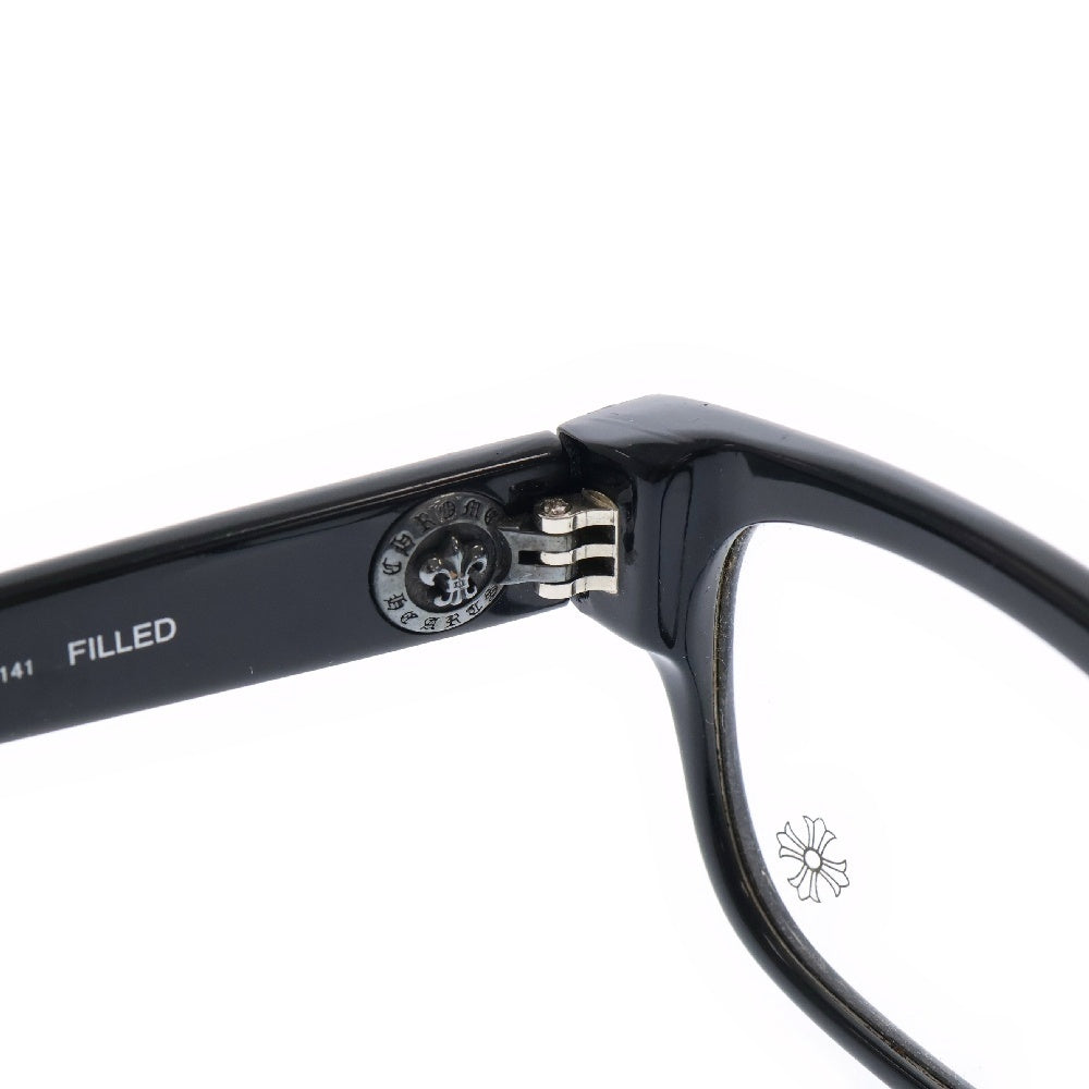 CHROME HEARTS(クロムハーツ) FILLED フィールド サイド フレアデザイン ウェリントン メガネ サングラス アイウェア ブラック/シルバー※度有り