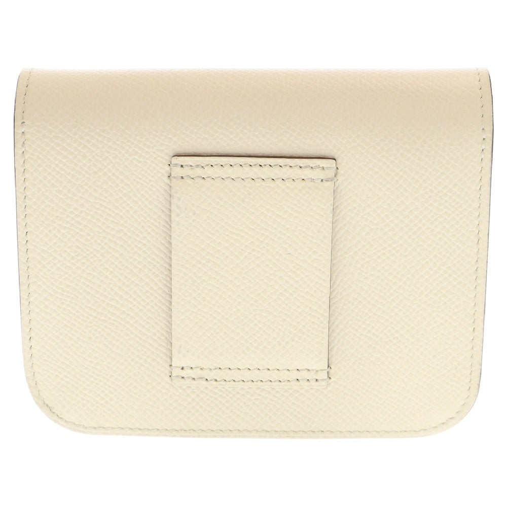 HERMES(エルメス) コンスタンススリム ヴォーエプソン レザー コンパクトウォレット ホワイト U刻印 ゴールド金具