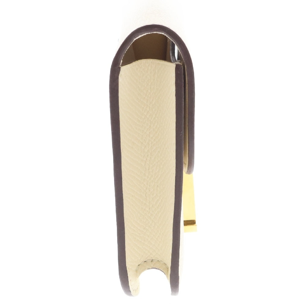 HERMES(エルメス) コンスタンススリム ヴォーエプソン レザー コンパクトウォレット ホワイト U刻印 ゴールド金具