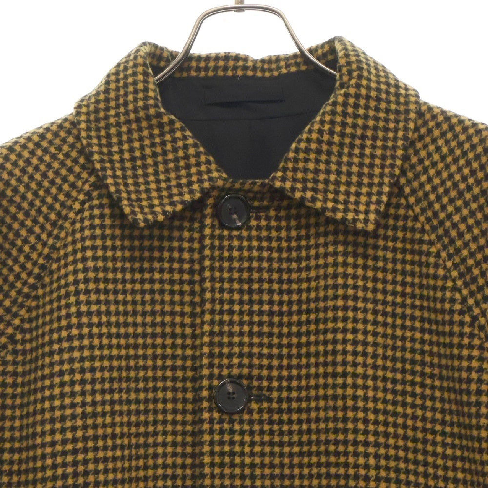 SUPREME(シュプリーム) 23AW Reversible Houndstooth Overcoat リバーシブル フードストゥース オーバーコート ブラック/イエロー