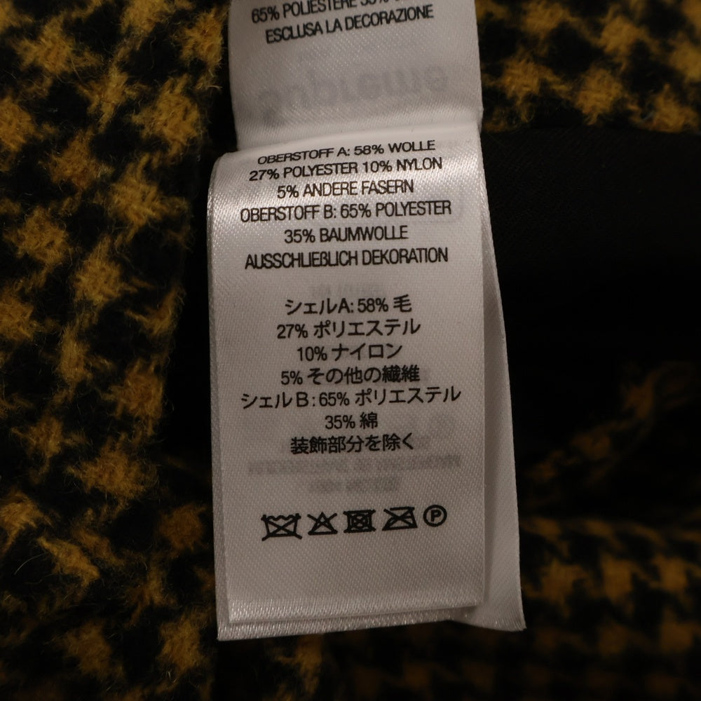 SUPREME(シュプリーム) 23AW Reversible Houndstooth Overcoat リバーシブル フードストゥース オーバーコート ブラック/イエロー