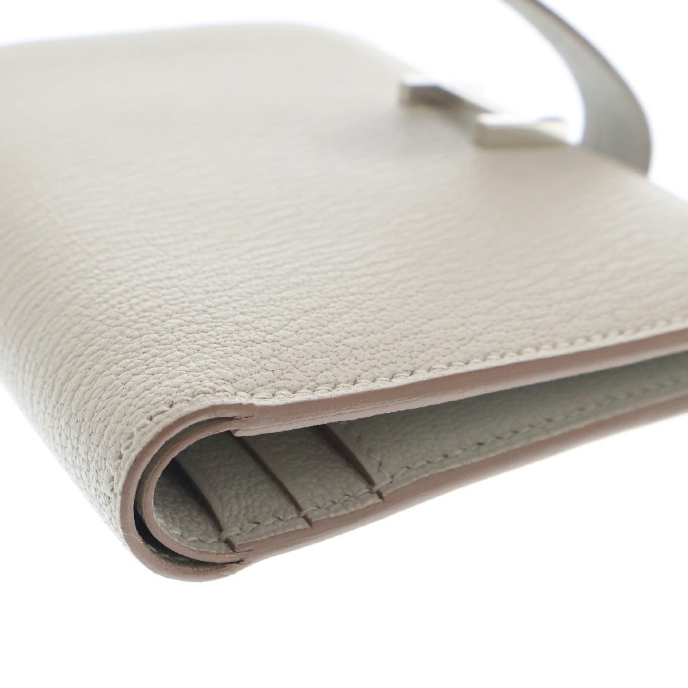 HERMES(エルメス) ベアン コンパクト シェブルミゾル ベトン W刻印 シルバー金具 レザー ウォレット 二つ折り財布 グレー
