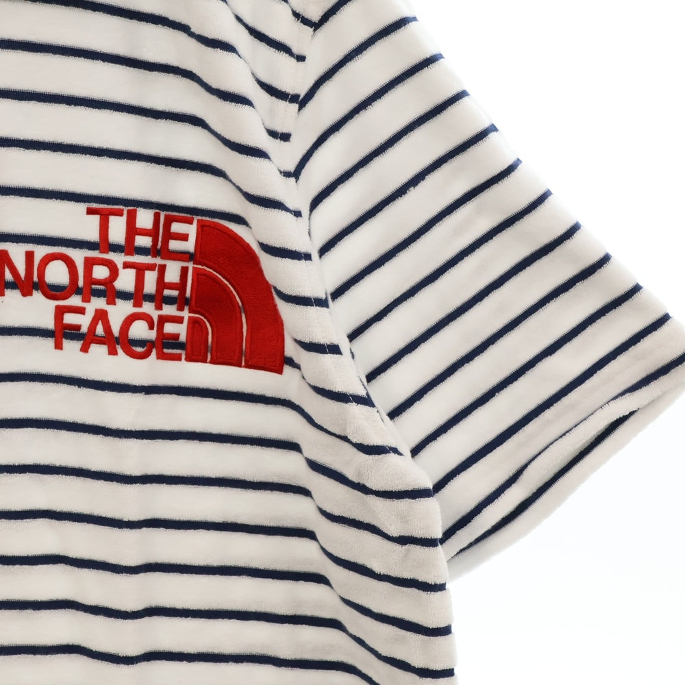 THE NORTH FACE(ザノースフェイス) PILE BORDER POLO 茶タグ復刻 パイル地 ボーダー半袖ポロシャツ ホワイト/ネイビー AT40803