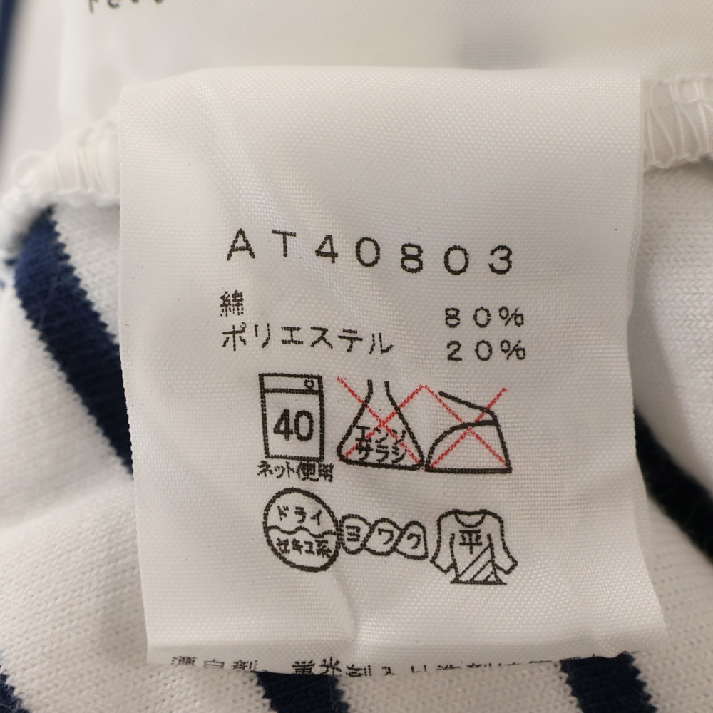 THE NORTH FACE(ザノースフェイス) PILE BORDER POLO 茶タグ復刻 パイル地 ボーダー半袖ポロシャツ ホワイト/ネイビー AT40803