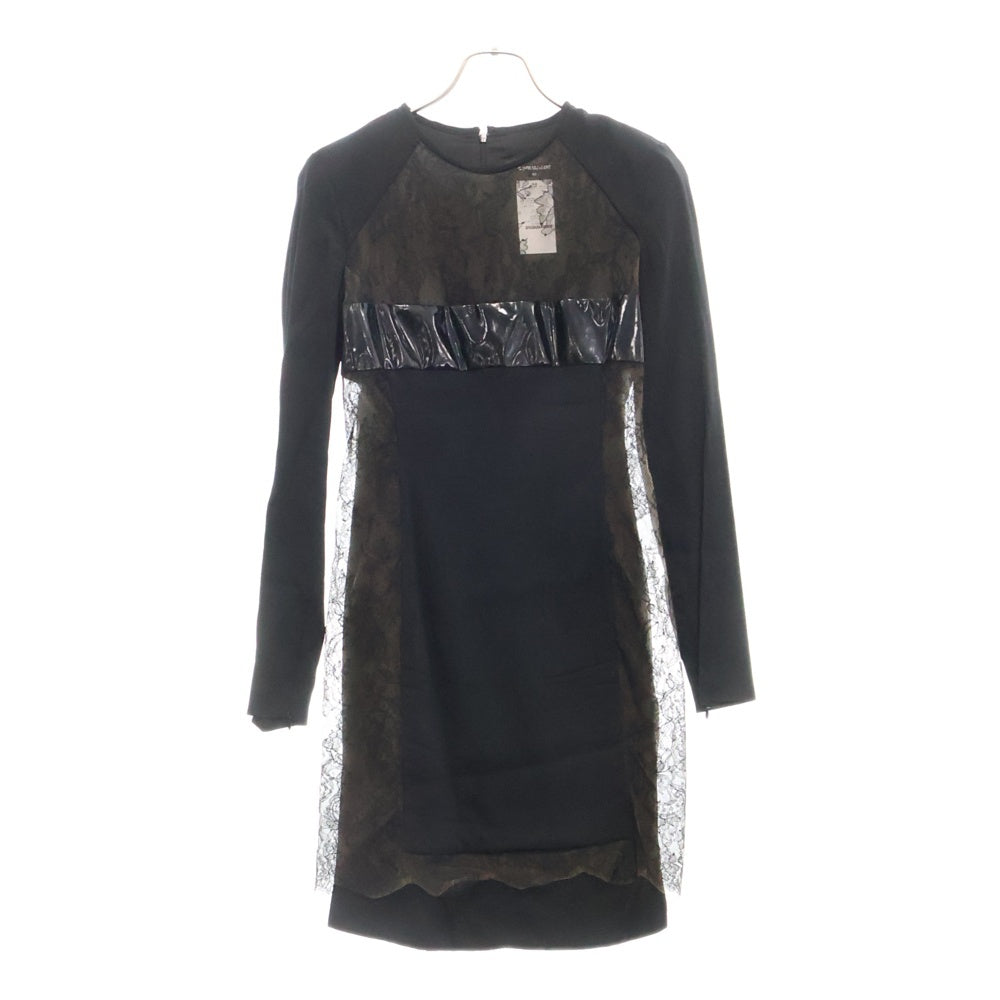 DSQUARED2(ディースクエアード) 19SS レーヨン レース切替 長袖 ワンピース ドレス ブラック レディース S75CU0916 S48975