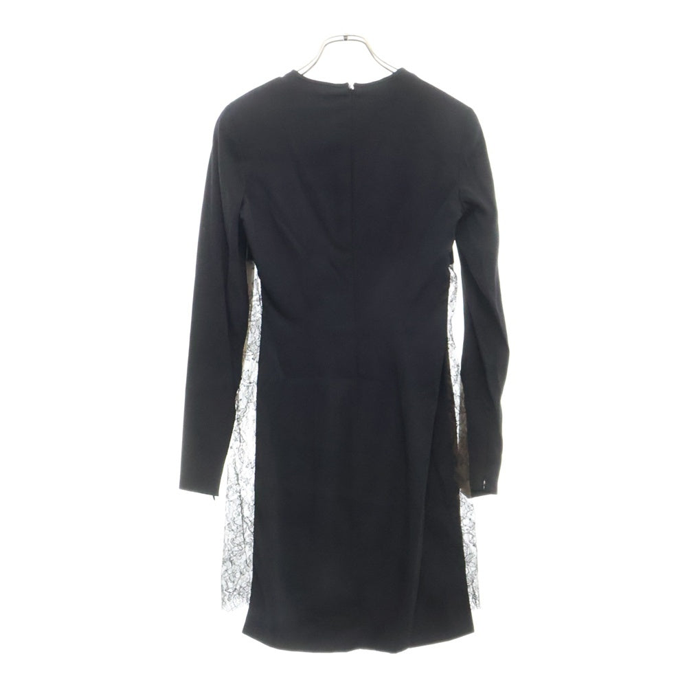 DSQUARED2(ディースクエアード) 19SS レーヨン レース切替 長袖 ワンピース ドレス ブラック レディース S75CU0916 S48975