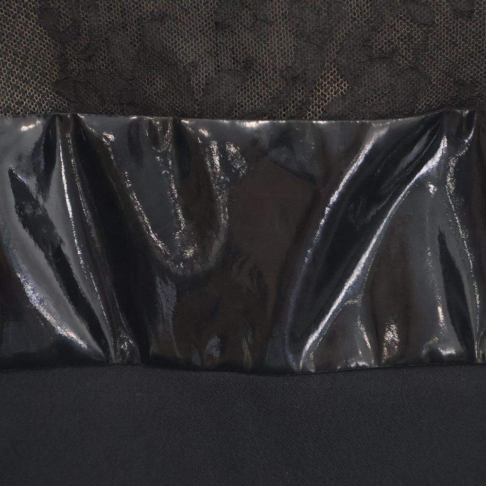 DSQUARED2(ディースクエアード) 19SS レーヨン レース切替 長袖 ワンピース ドレス ブラック レディース S75CU0916 S48975