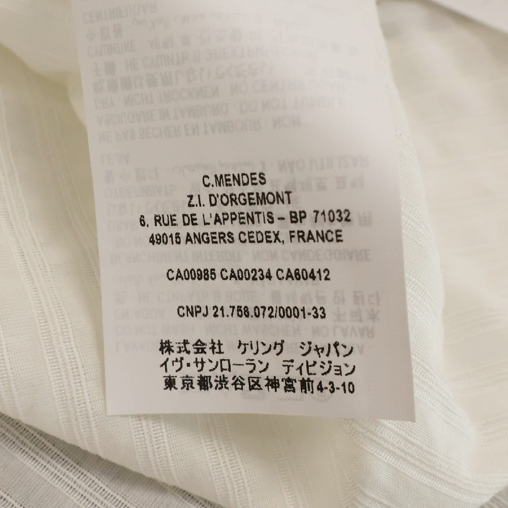 SAINT LAURENT PARIS(サンローランパリ) Lace Inserts Shirts レースカラー コットン 長袖シャツ ホワイト レディース 661141 Y3D31