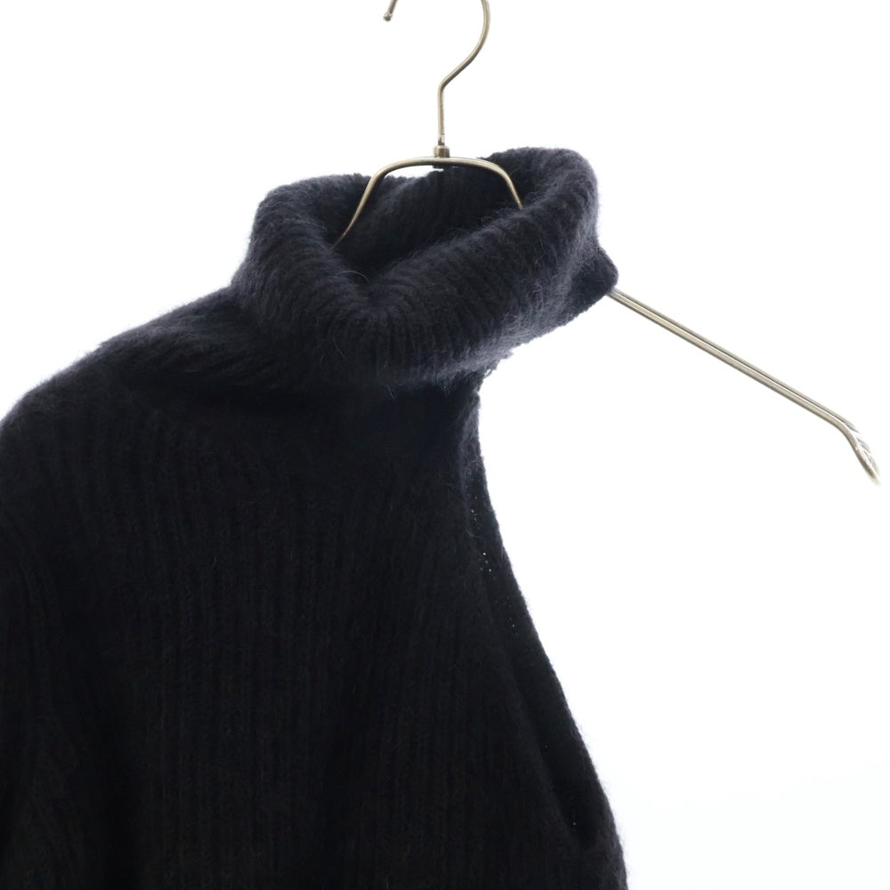 CELINE(セリーヌ) MOHAIR SILK CROPPED TURTLENECK SWEATER モヘア シルク クロップド タートルネック ニット セーター ブラック レディース 2A33T377N