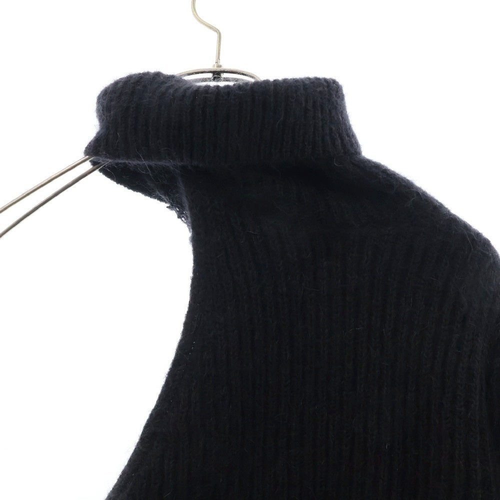 CELINE(セリーヌ) MOHAIR SILK CROPPED TURTLENECK SWEATER モヘア シルク クロップド タートルネック ニット セーター ブラック レディース 2A33T377N